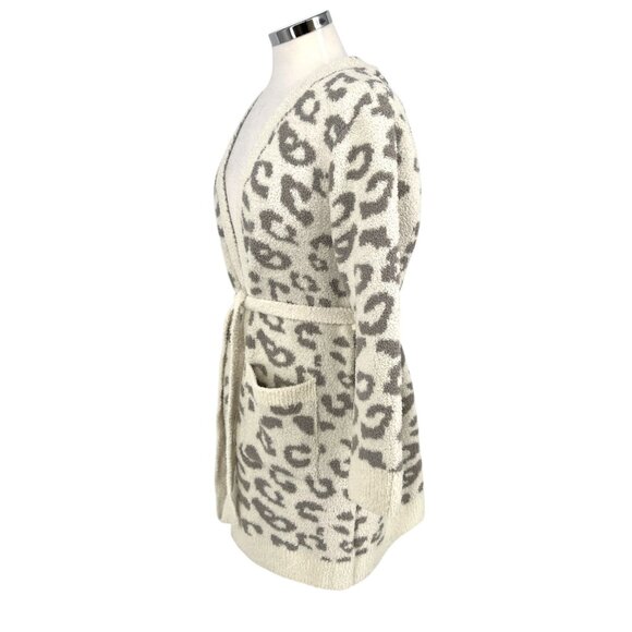 Comfyluxe Leopard Print Luxury Soft Robe Cream Ivory Gray One Size NWT - Picture 6 of 11